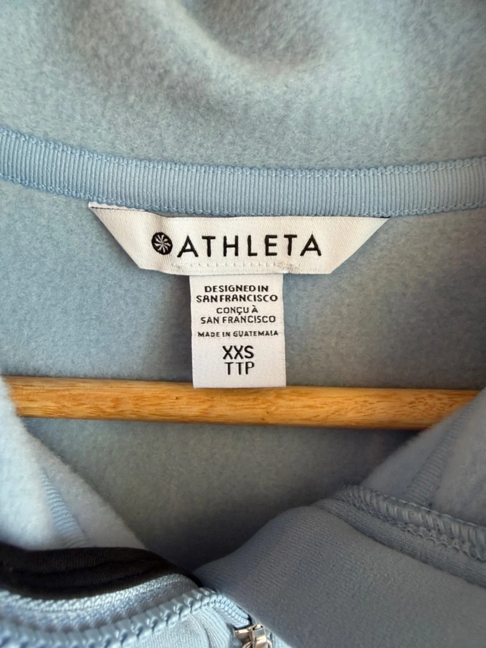 Athleta Light Blue Full-Zip Hooded Sweatshirt - Picture 2 of 10